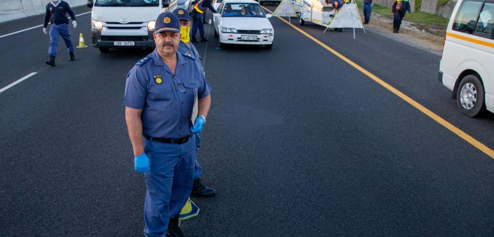 Cape Town roadblock due to the national lockdown